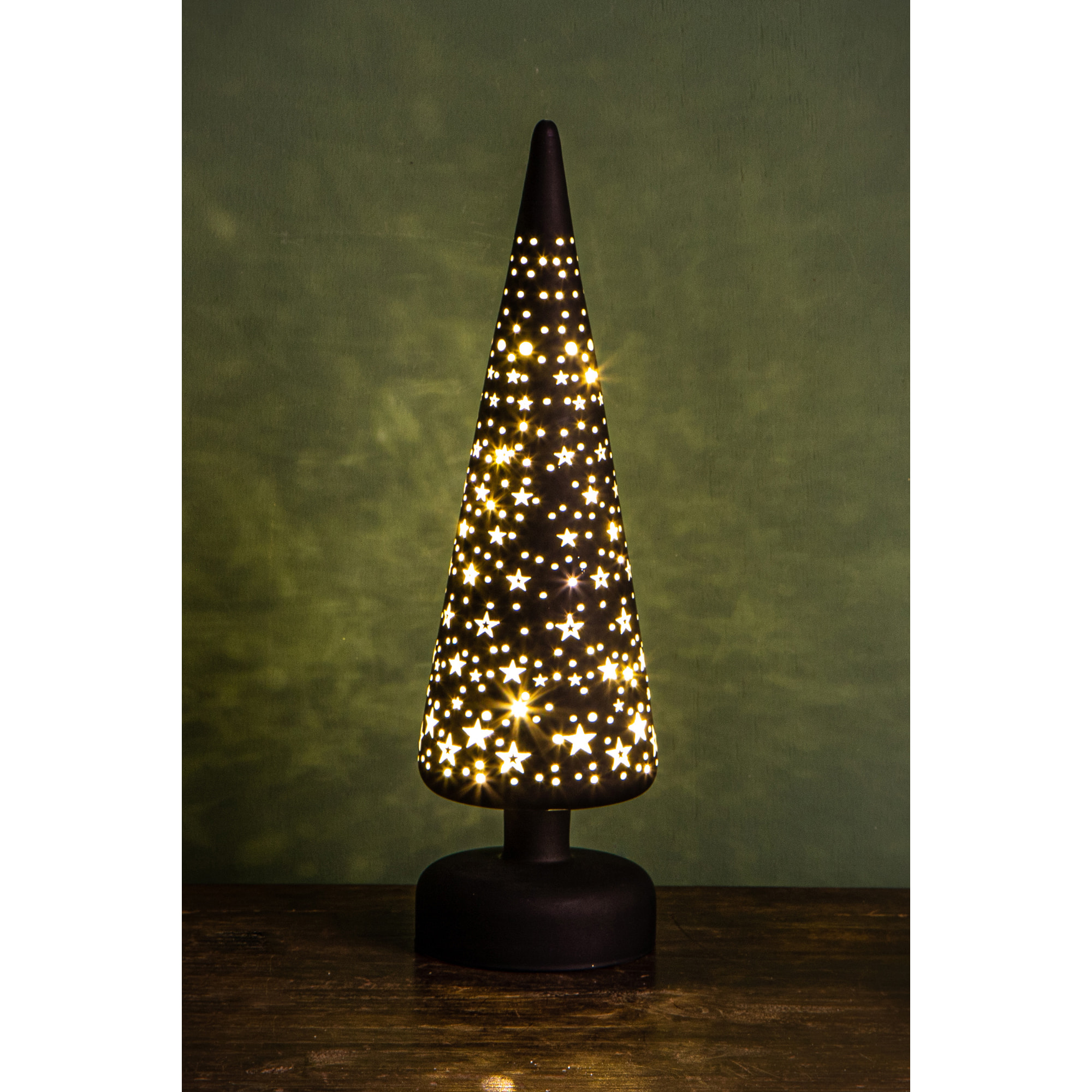 Albero Stelle con Led - Pezzi 2 - Colore Verde - 9x30Hx9cm - Bianchi Dino