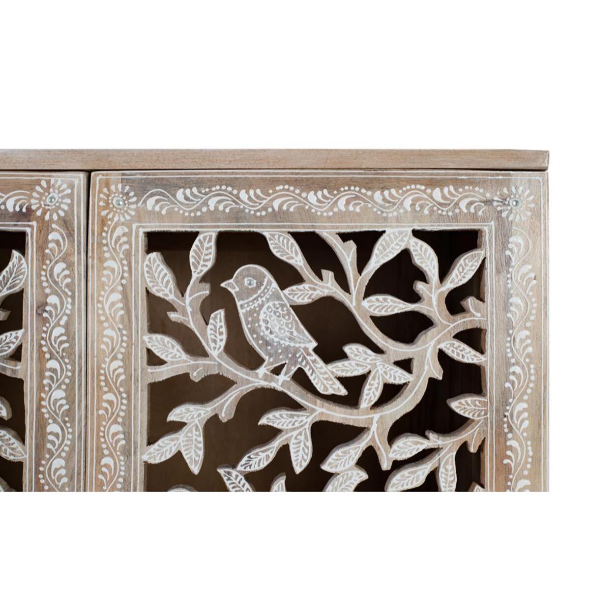 Meuble d'appoint en bois de manguier et MDF 70 cm style Atresanal sculpté