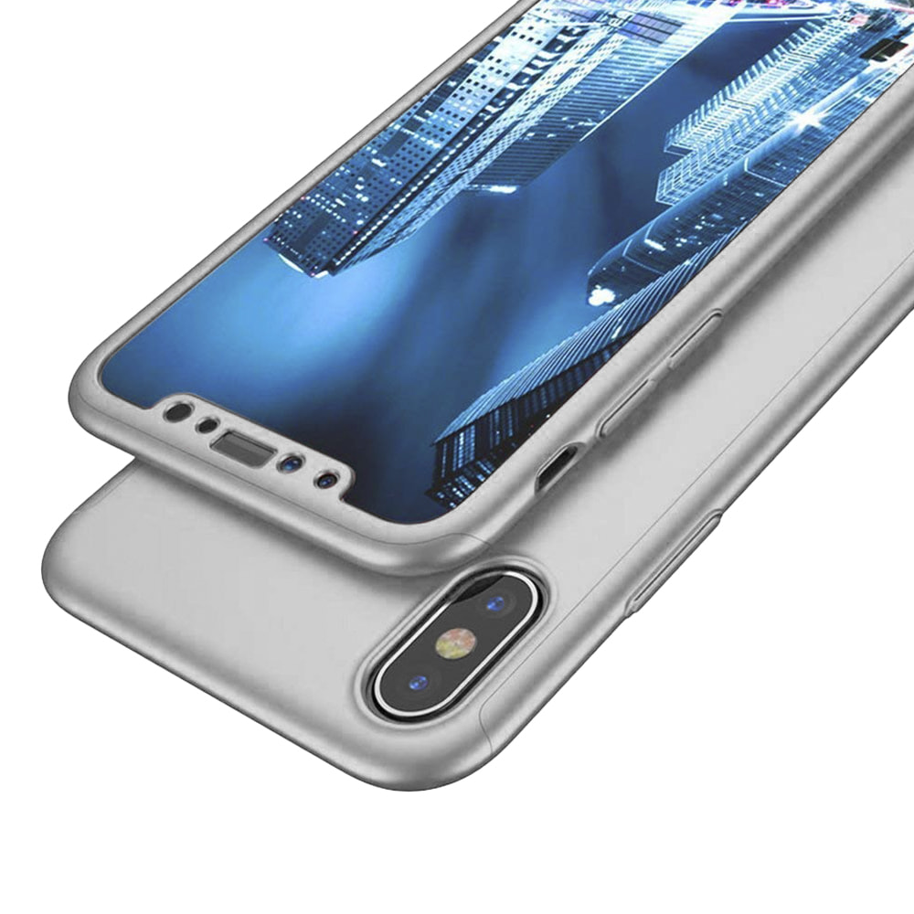 Carcasa full cover y cristal templado para iPhone X