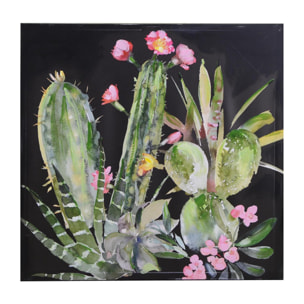 Quadro stampa cactus nero cm80x80x3