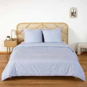 Parure de lit microfibre rayures bleu LANNA