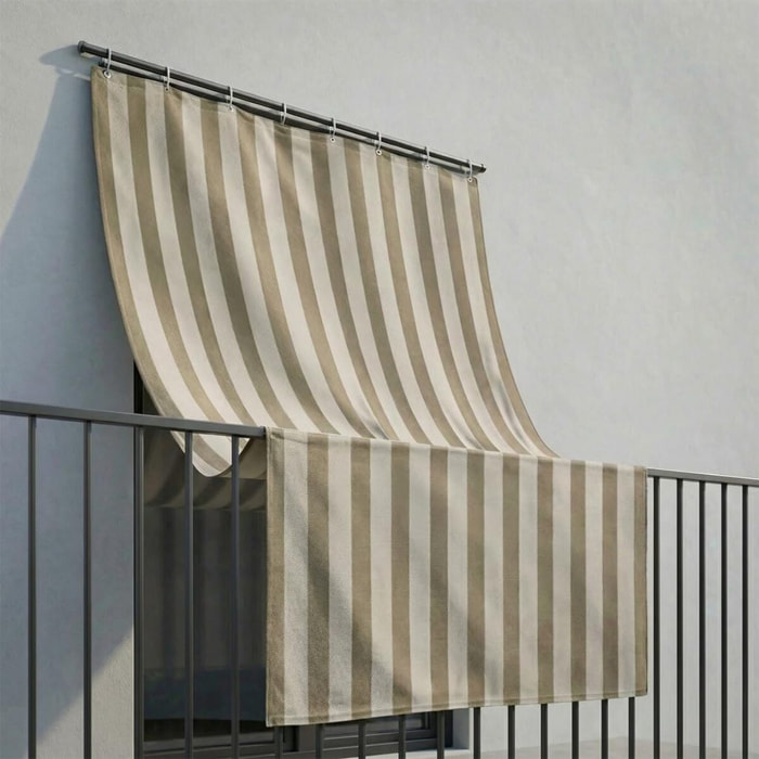 Tenda da sole a caduta impermeabile per balconi e verande con occhielli, telo parasole resistente a pioggia e raggi UV, riduce calore e luce, aumenta privacy, facile installazione, tessuto in poliestere durevole, ideale per esterno e protezione arredi