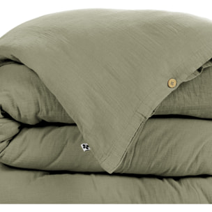 Housse de couette gaze de coton vert