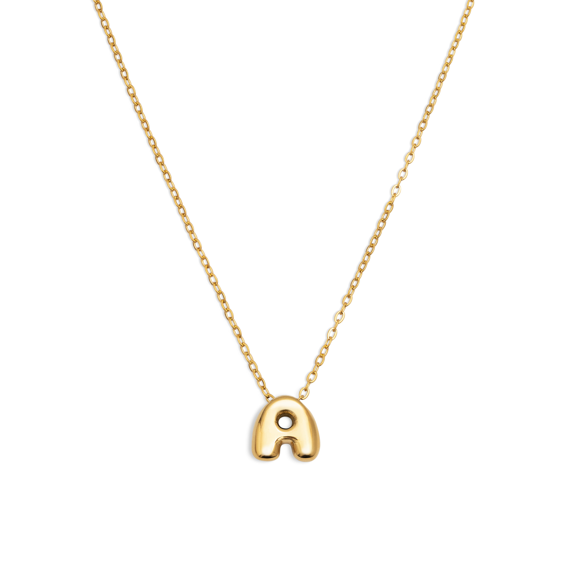 Collar Personalizado Hailey Letter Acero Baño Oro