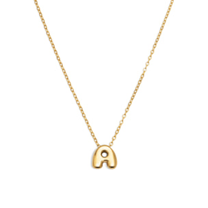 Collar Personalizado Hailey Letter Acero Baño Oro