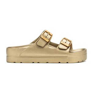 Sandalias Cierre Hebilla Dorado