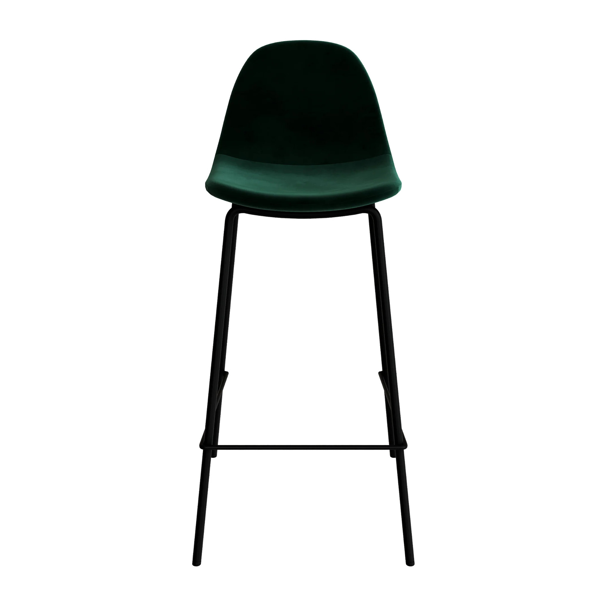 Lot de 2 chaises pour îlot central 65 cm en velours vert foncé - Henrik