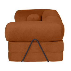 Nebula - Canapé 3 places convertible en velours texturé - Terracotta