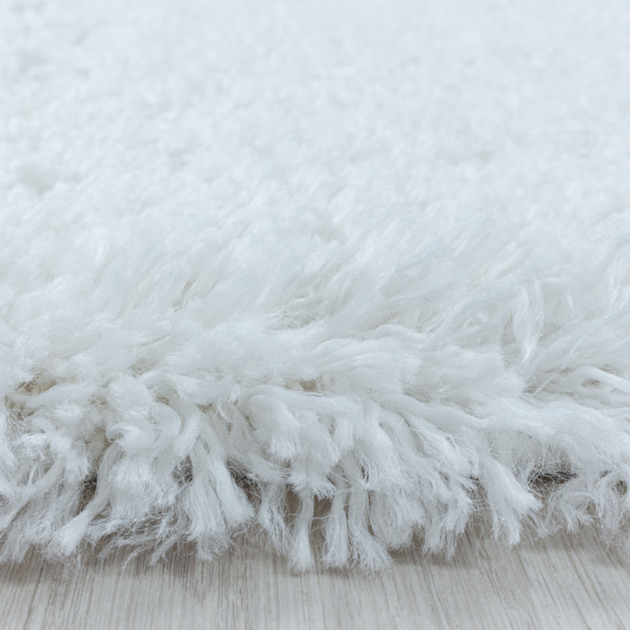FLUFFY - Tapis shaggy uni à poils longs Blanc