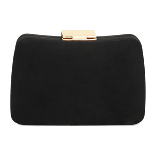 Clutch nera in tessuto