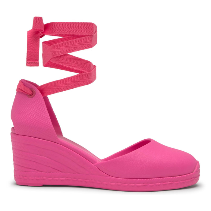 Alpargatas de cuña de mujer Careen en goma eva natural y sostenible con cierre de cintas