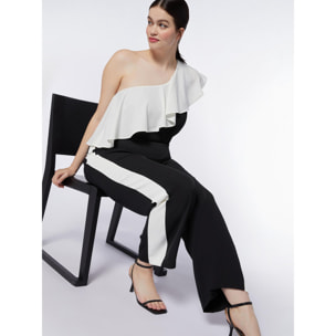 Fiorella Rubino - Pantalones wide leg con banda lateral - Negro