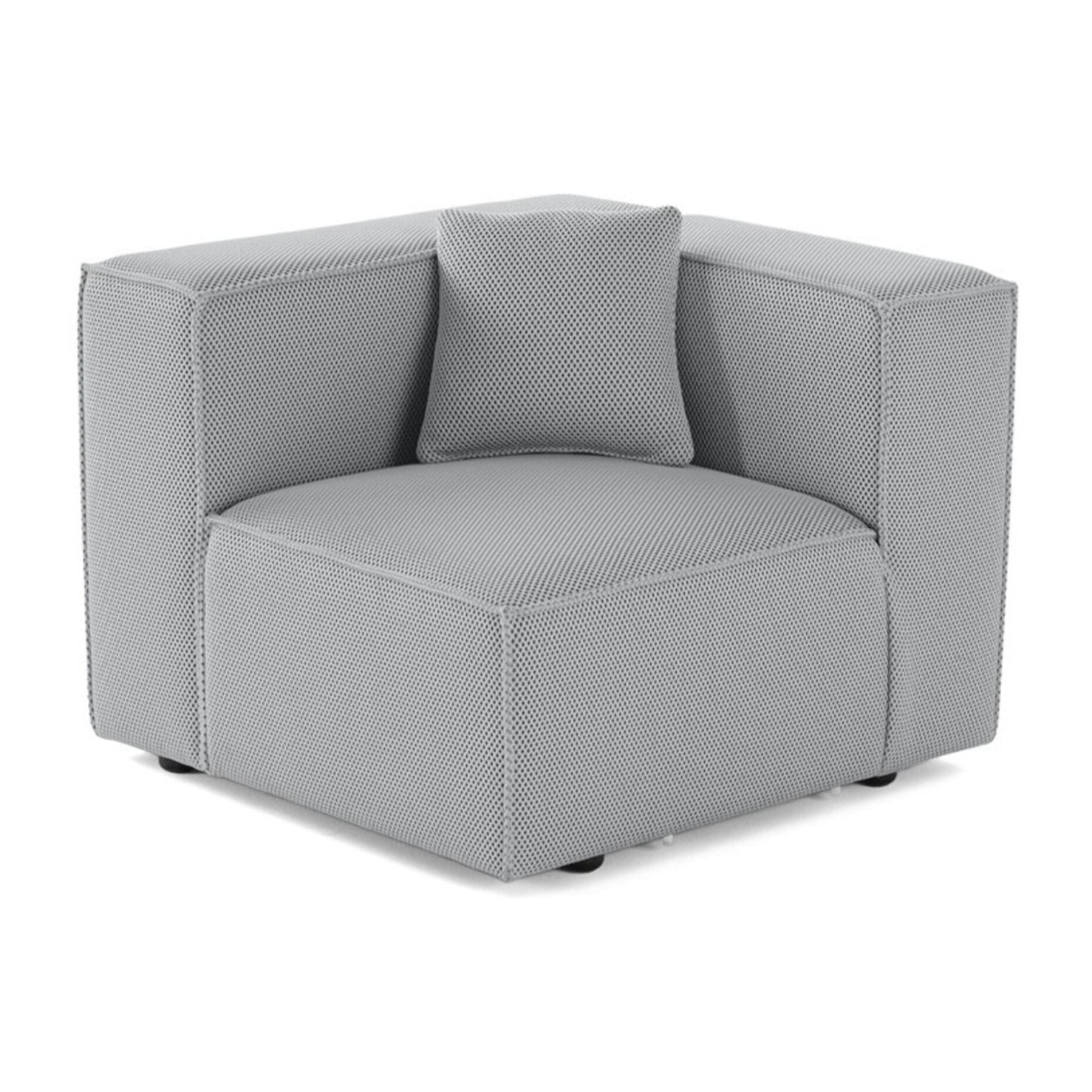 Arty - module d'assise gauche - en tissu mailles 3D - Gris clair