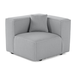 Arty - module d'assise gauche - en tissu mailles 3D - Gris clair