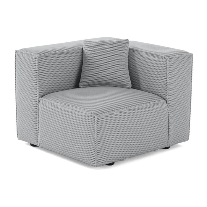 Arty - module d'assise gauche - en tissu mailles 3D - Gris clair