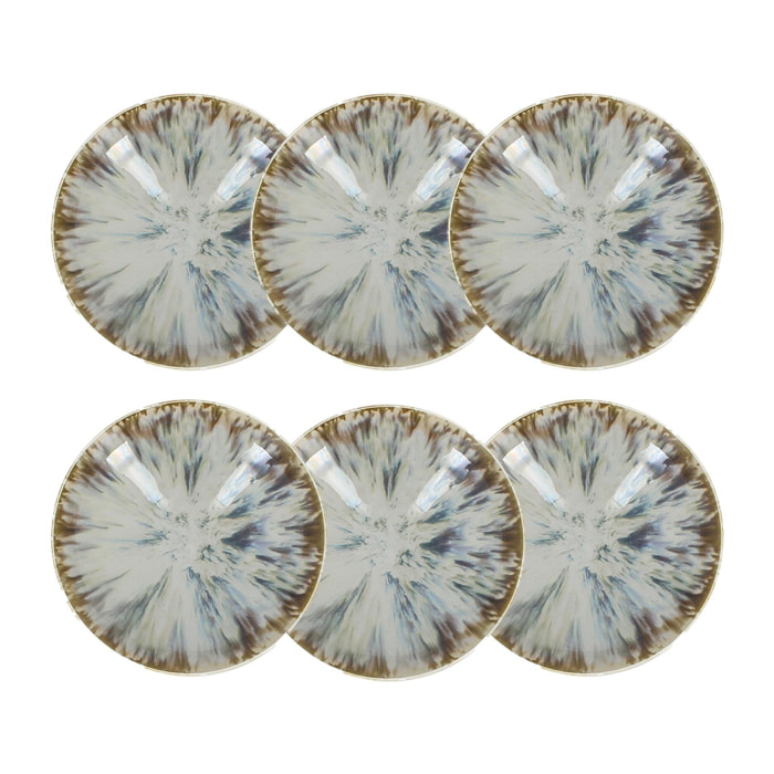Lot de 6 assiettes creuses abstraites en porcelaine 21cm MAKA