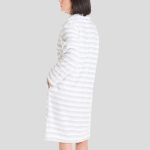 Bata larga de mujer Celeste