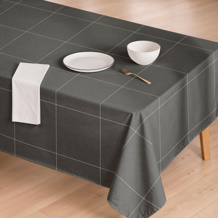 Nappe imprimée anti-taches LAO ANTRACITA