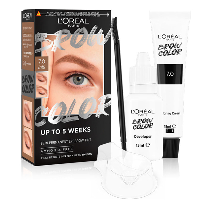 Tinta Semi Permanente per Sopracciglia 7.0 Dark Blond Brow Color Effetto Naturale Senza Ammoniaca