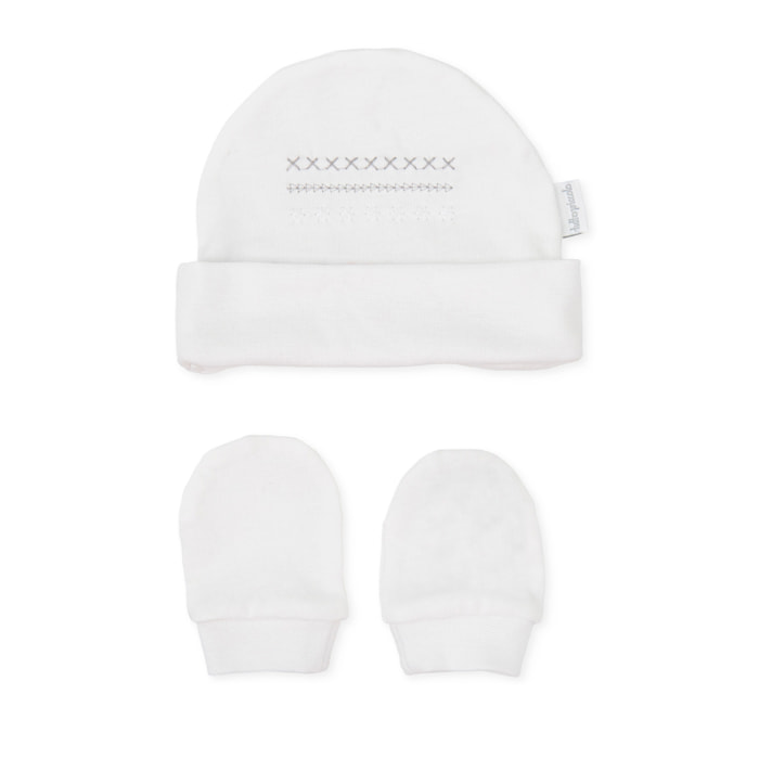 Gorro y manoplas - Blanco Óptico