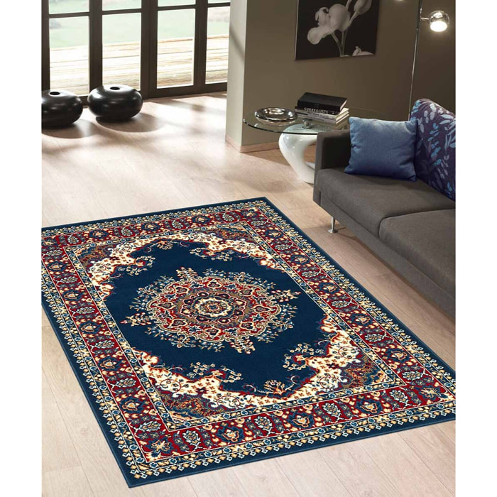 Tappeto Soggiorno Disegno Orientale Blu