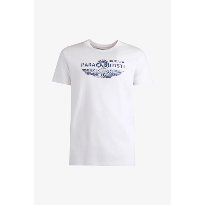 T-shirt Folgore bianca in cotone uomo