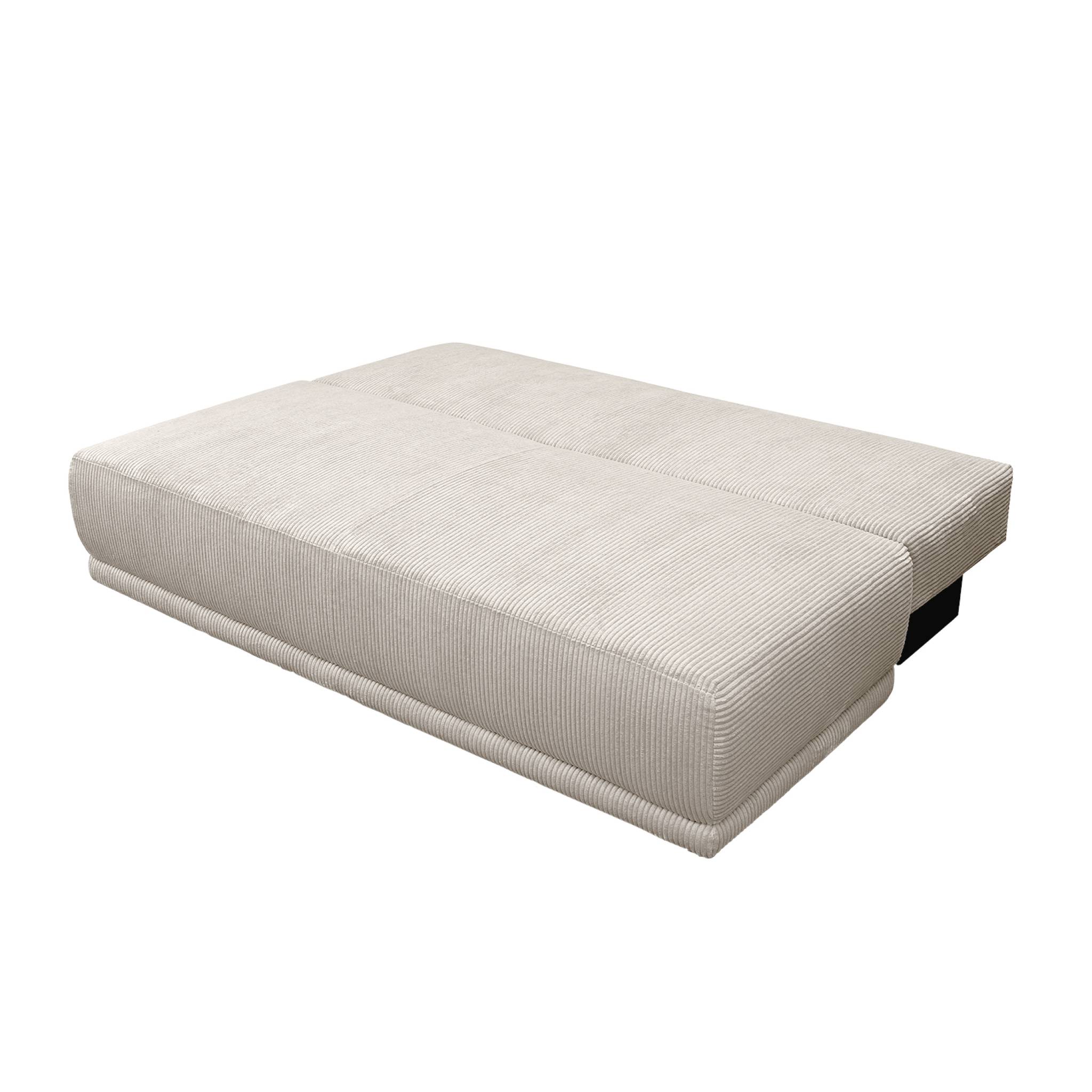 Banquette convertible 3 places velours côtelé greige avec coffre de rangement - L 192 x P 100 x H 81cm -Nelson