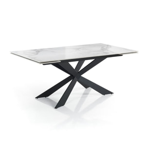 Tomasucci MELVIN EVO 120 MARBRE BLANC - Table extensible NOIRE