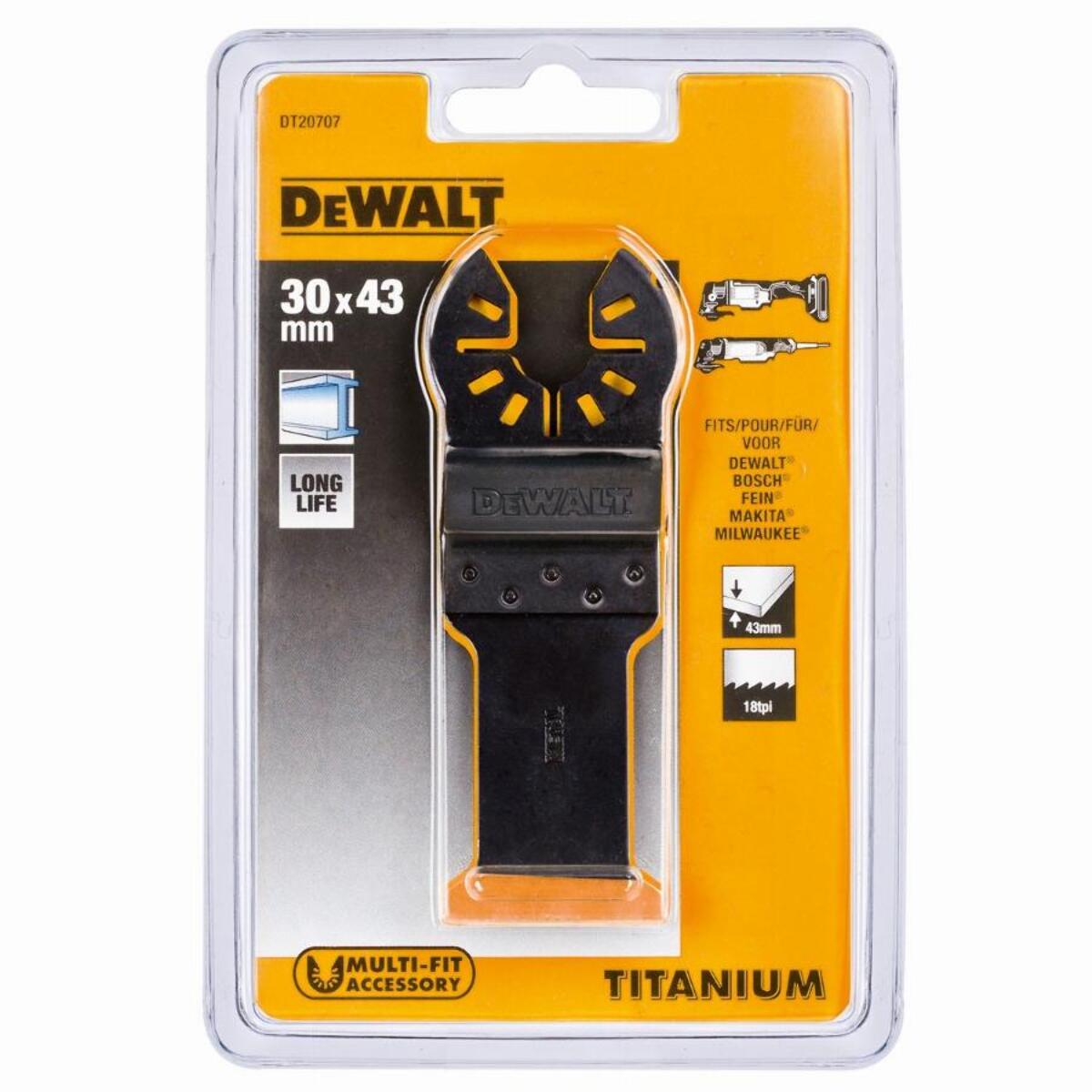 Lame Titanium DEWALT 30X43MM BIM Pour Multi-Cutter - DT20707