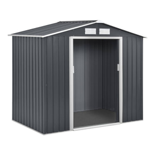 Abri de jardin métal - "Vegas"- 12.98 m² avec gouttière et récupérateur d'eau - "Vegas" - Gris