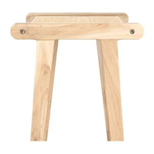 Tabouret pour îlot central 66 cm en teck et rotin naturel - Haida
