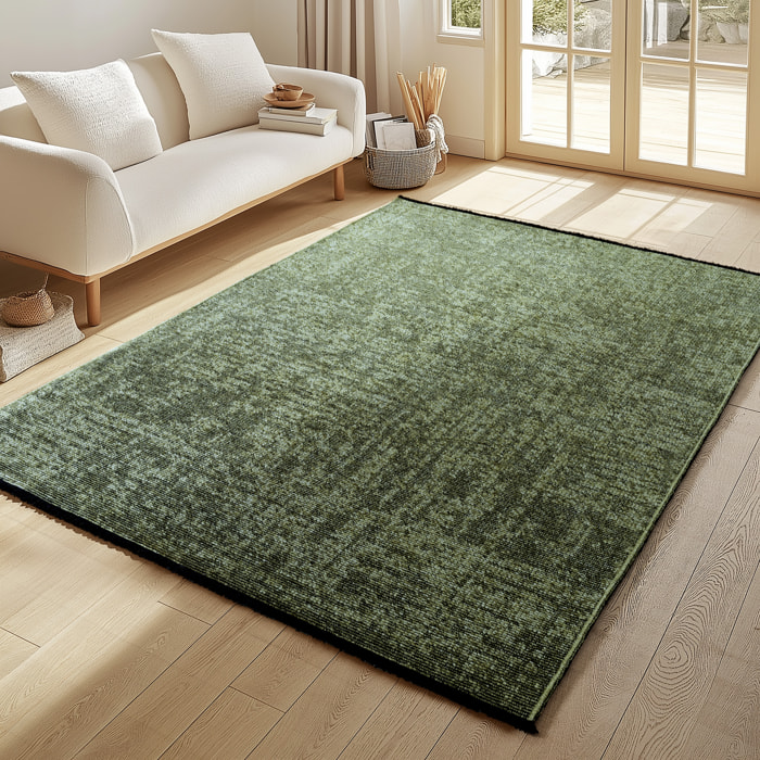 MIRA - Tapis de salon vert au design abstrait