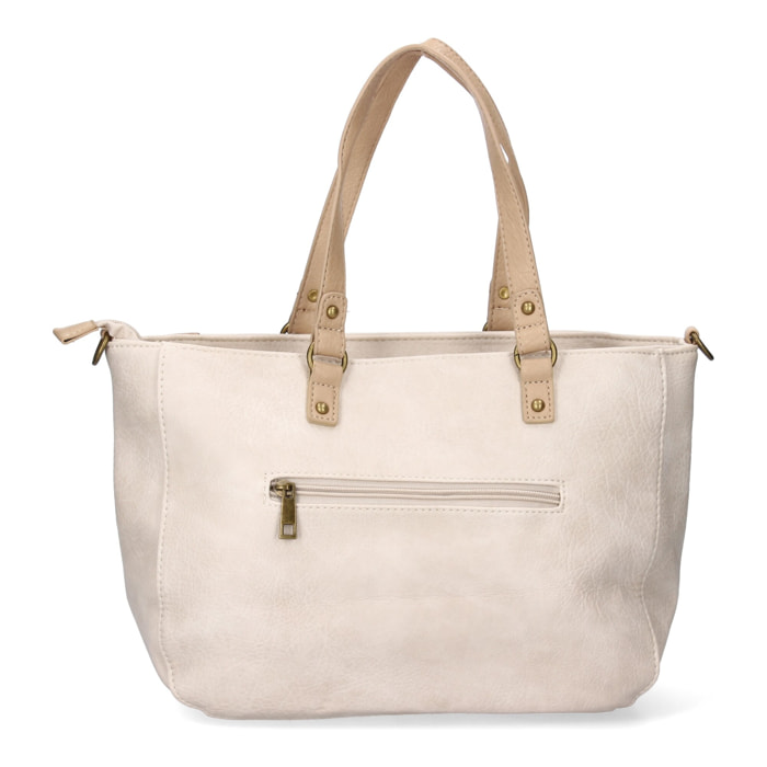 Bolso de hombro para mujer con correa ajustable, compartimento principal con cremallera