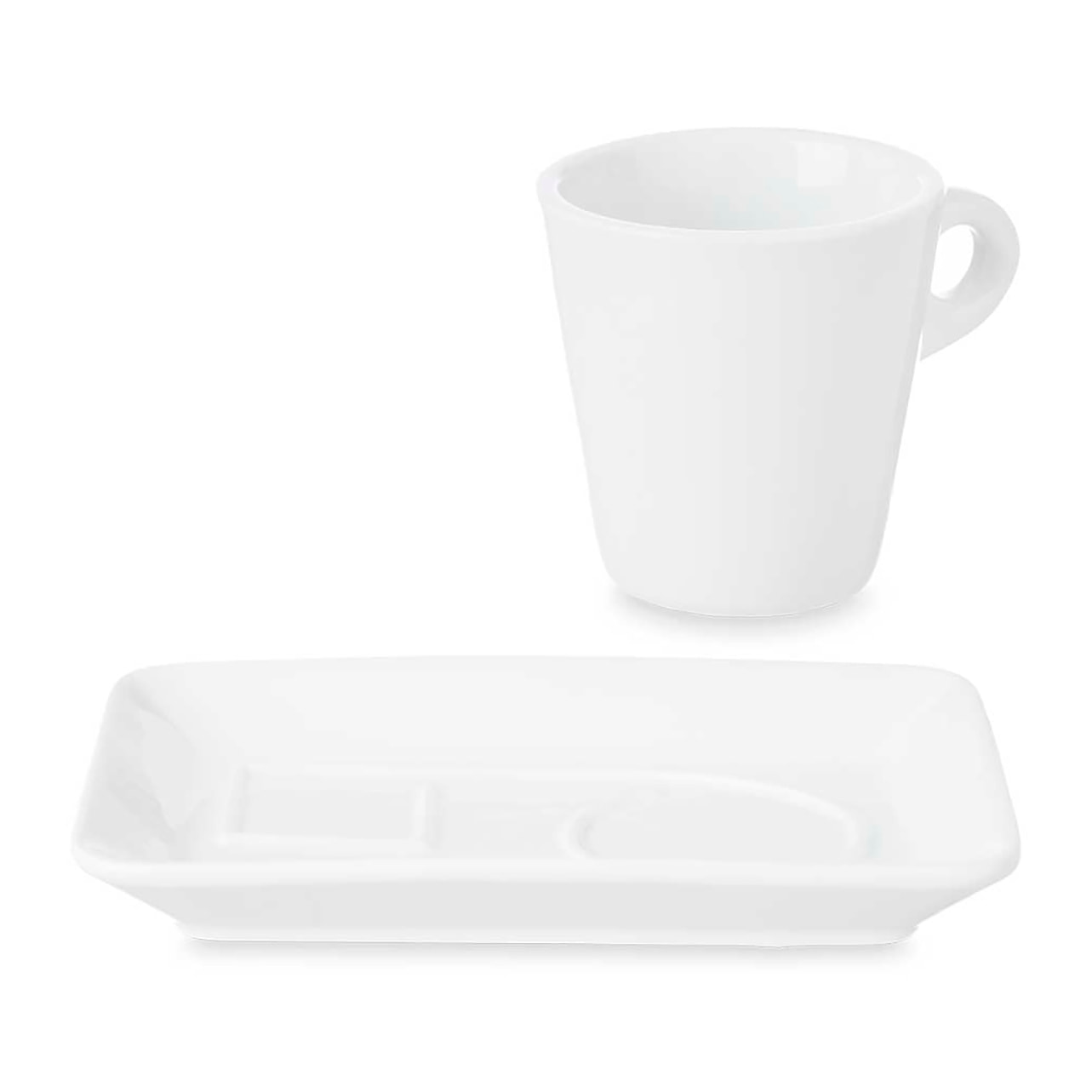 DAM PACK 6 SET TAZZA CAFFÈ + PIATTO 180 ML 10x8x8,5 Cm. Colore bianco