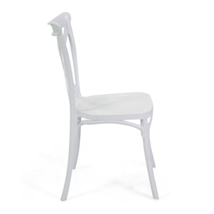 Sedia cross Vacchetti in plastica bianca cm47x51h45,5/90