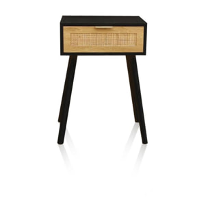 Mesita de noche Sanda Rattan Rattan - Negro