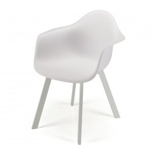 MALO - Lot de 6 fauteuils blancs dossier arrondi