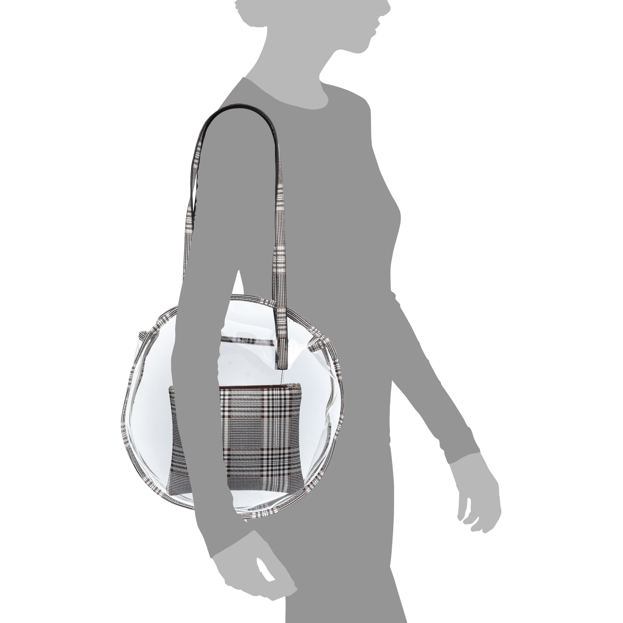 IRIA QUINTANA Borsa a Spalla da Donna Asti. Materiale PVC PU Pelle Sintetica Stampata 42x14x32 Cm. Colore: marrone scuro