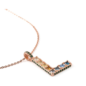 Collar L acabado oro rosa 18k