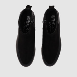 Botines de Serraje - Negro - Tacón: 5 cm