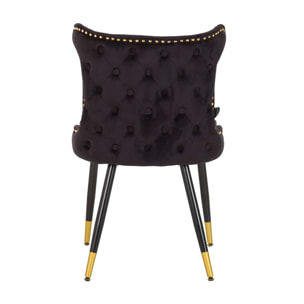 Silla Tachuelas Velvet Negro Aspen 49x54x79 Cm