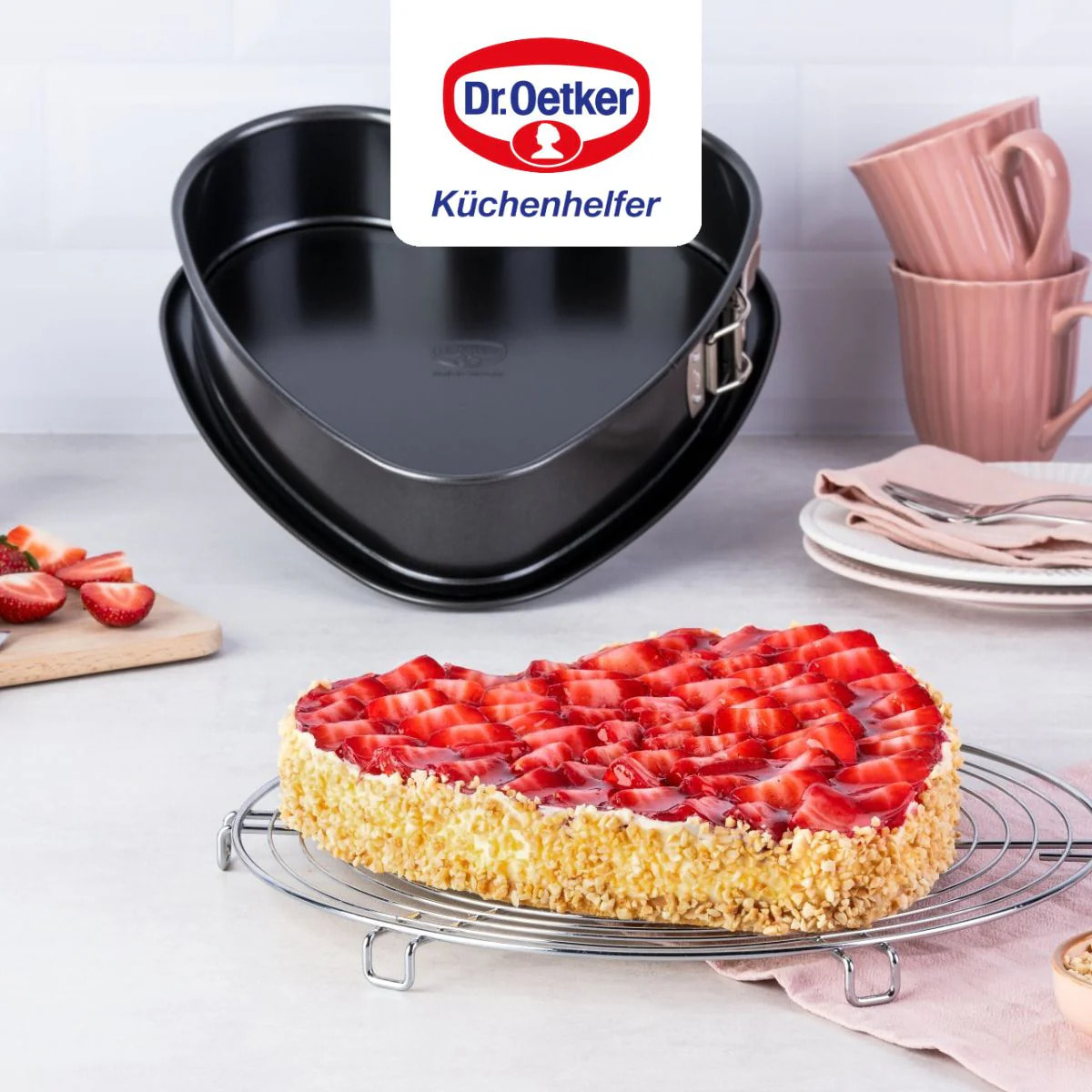 Moule à charnière en forme de cœur 25 cm Dr. Oetker