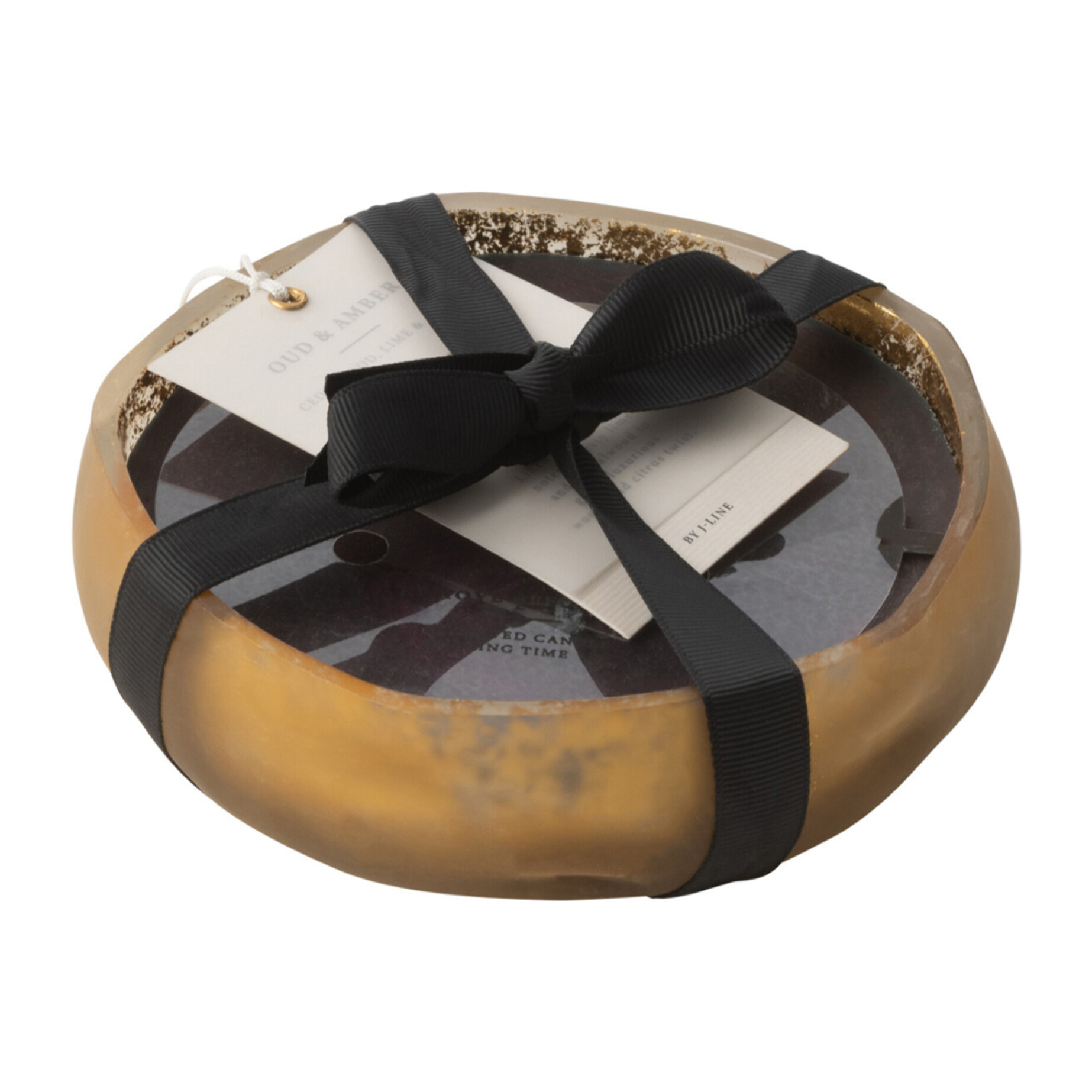 J-Line bougie parfumée M-Chic - Oud & Amber - verre - or/noir - small - 5H