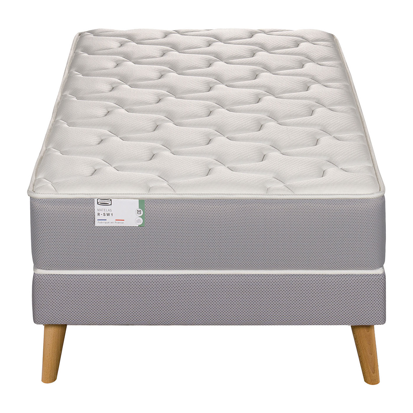 Ensemble L OPTIMAL, matelas H22 ressorts ensachés, ferme, sommier