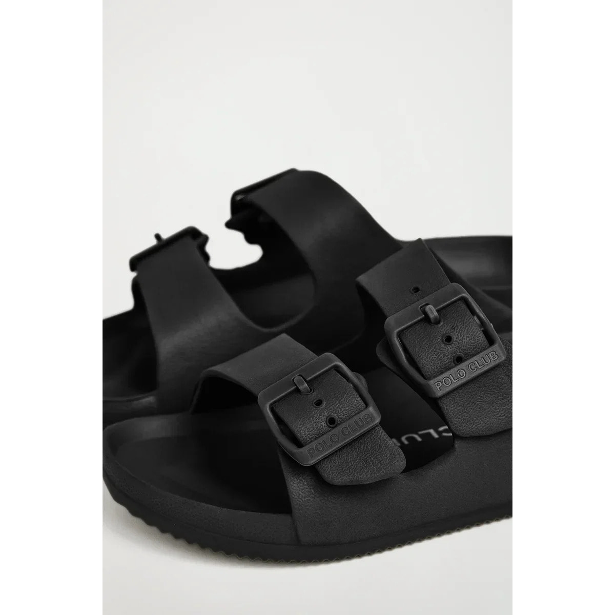 Infradito bio unisex nere con doppia fibbia Polo Club