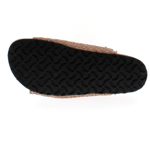 Armata di Mare Scarpe Donna Ciabatte in Pelle con Doppia Fibbia AMD 1V3760 Sand