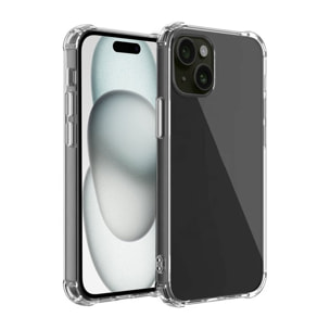 Coque iPhone 15 Antichoc bords renforcés en Silicone Transparente