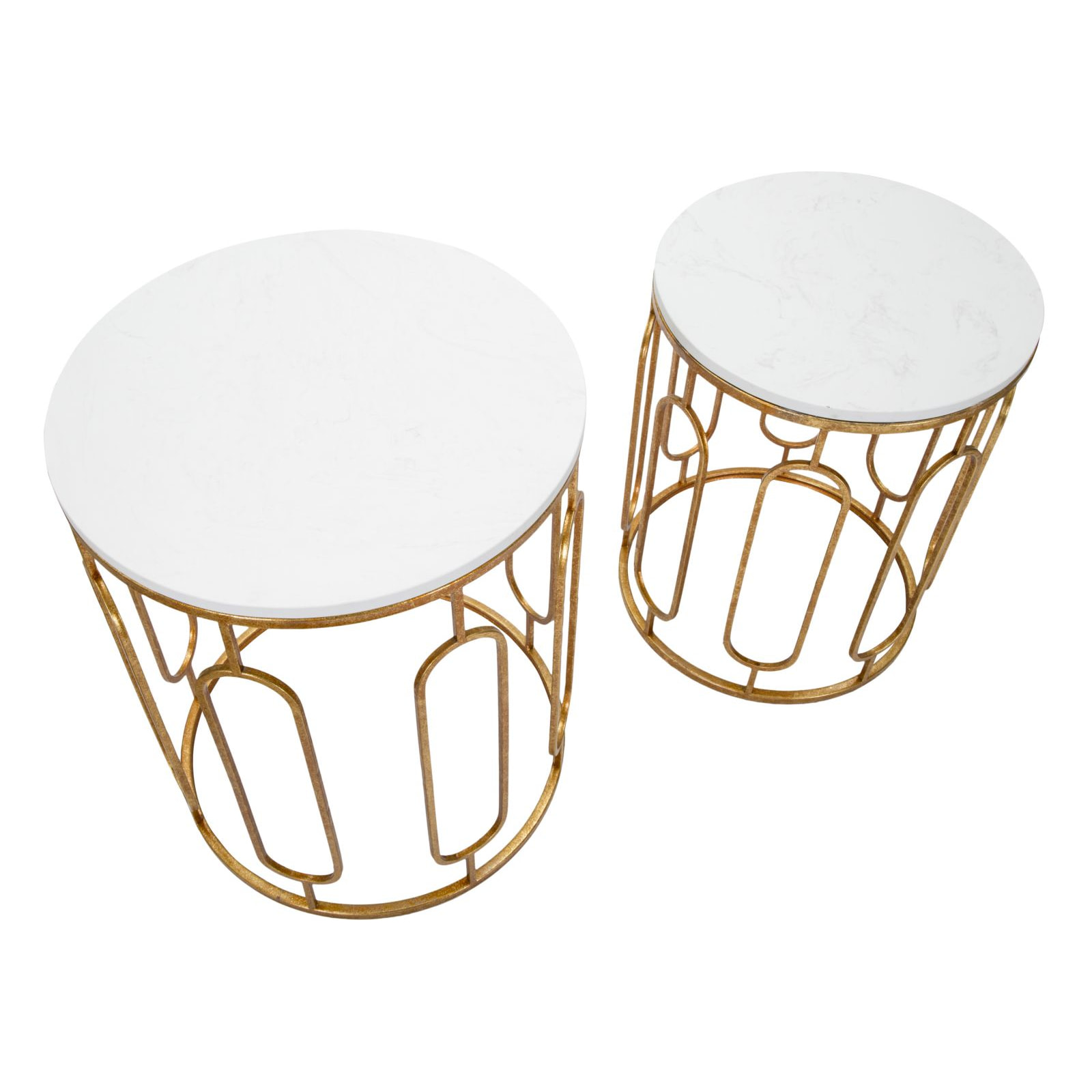 TAVOLINETTI TORY MARBLE COPPIA CM Ø 46X55-39X48