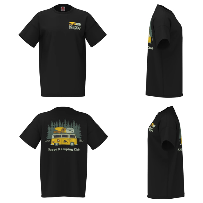 T-Shirts & Top Kappa Uomo Authentic Graphik Paras Nero