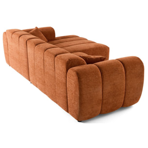 Curtis - canapé d'angle droit 4 places en tissu texturé - Terracotta